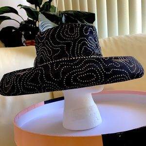 Church Hat - Black Rhinestone